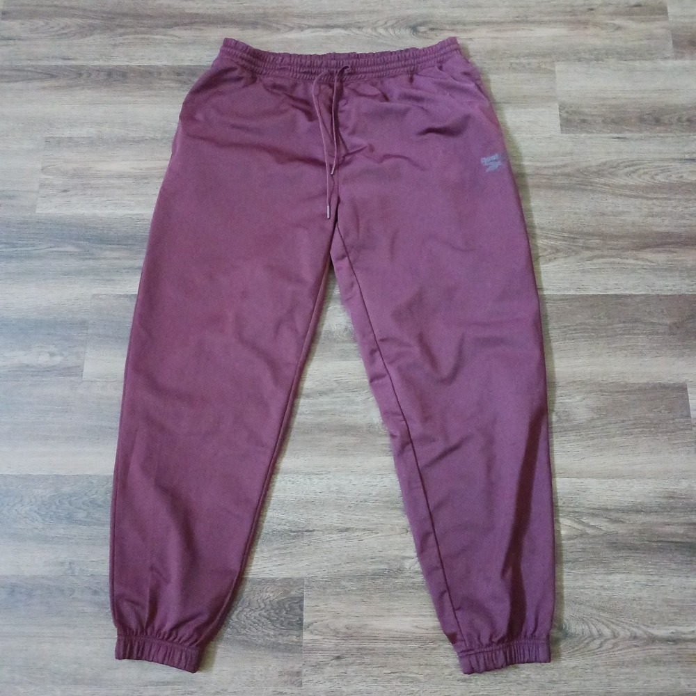 Reebok Mens Training Essentials Track Pants Maroon Burgundy Joggers Size XL